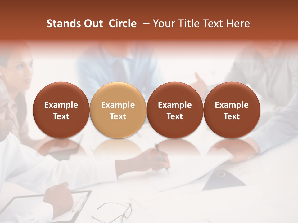 A Group Of People Sitting Around A Table PowerPoint Template