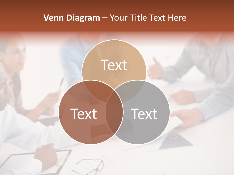 A Group Of People Sitting Around A Table PowerPoint Template