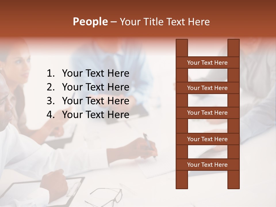 A Group Of People Sitting Around A Table PowerPoint Template