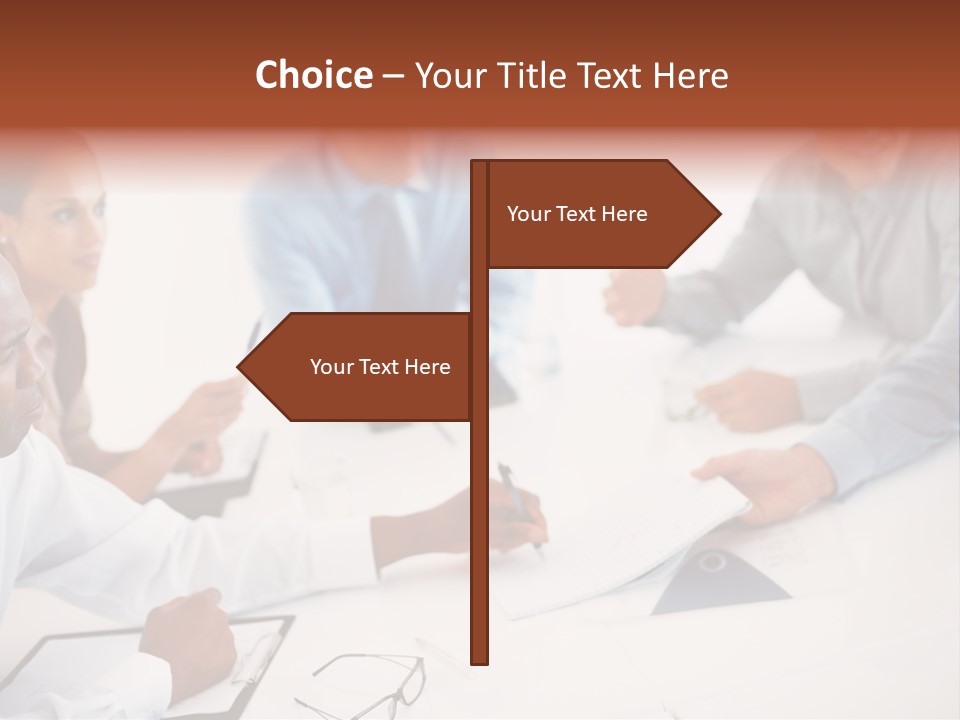 A Group Of People Sitting Around A Table PowerPoint Template