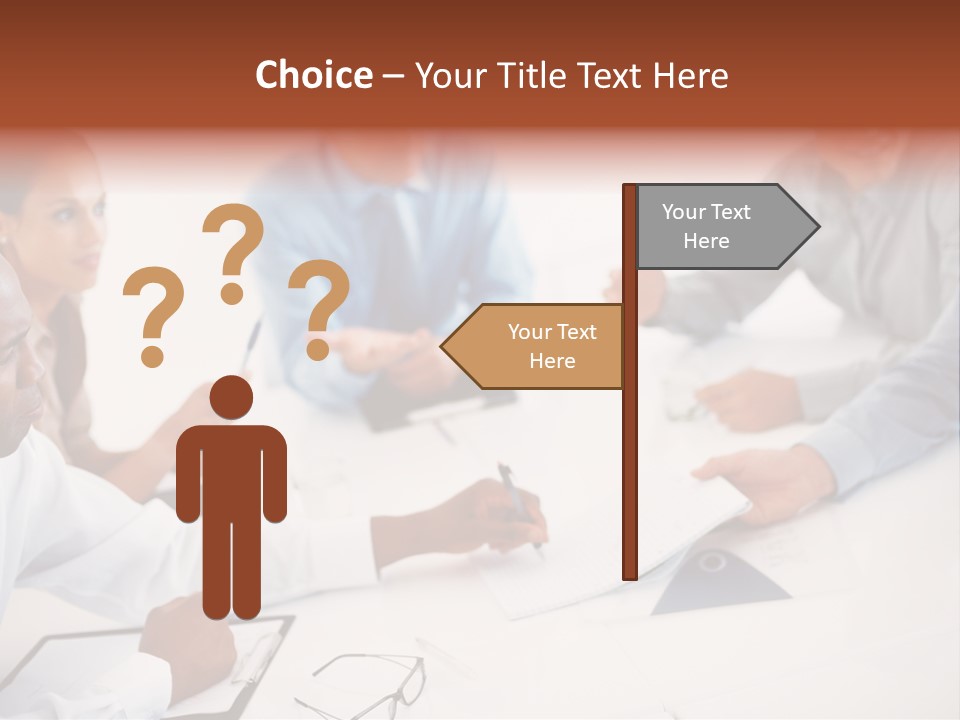 A Group Of People Sitting Around A Table PowerPoint Template