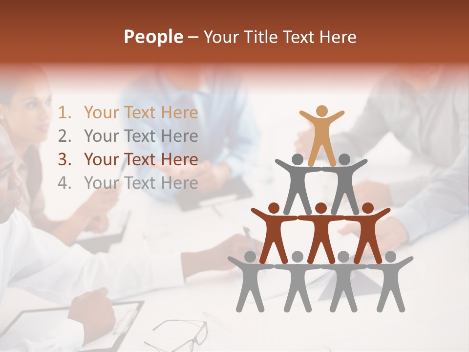 A Group Of People Sitting Around A Table PowerPoint Template