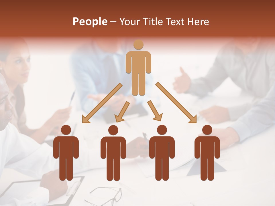 A Group Of People Sitting Around A Table PowerPoint Template