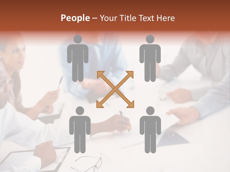 A Group Of People Sitting Around A Table PowerPoint Template