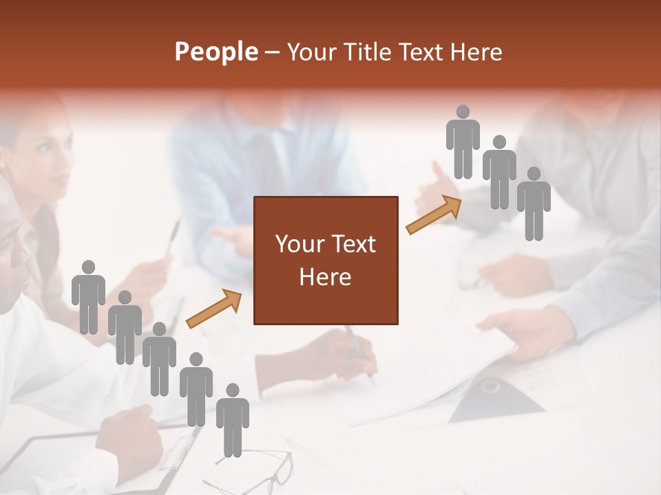 A Group Of People Sitting Around A Table PowerPoint Template