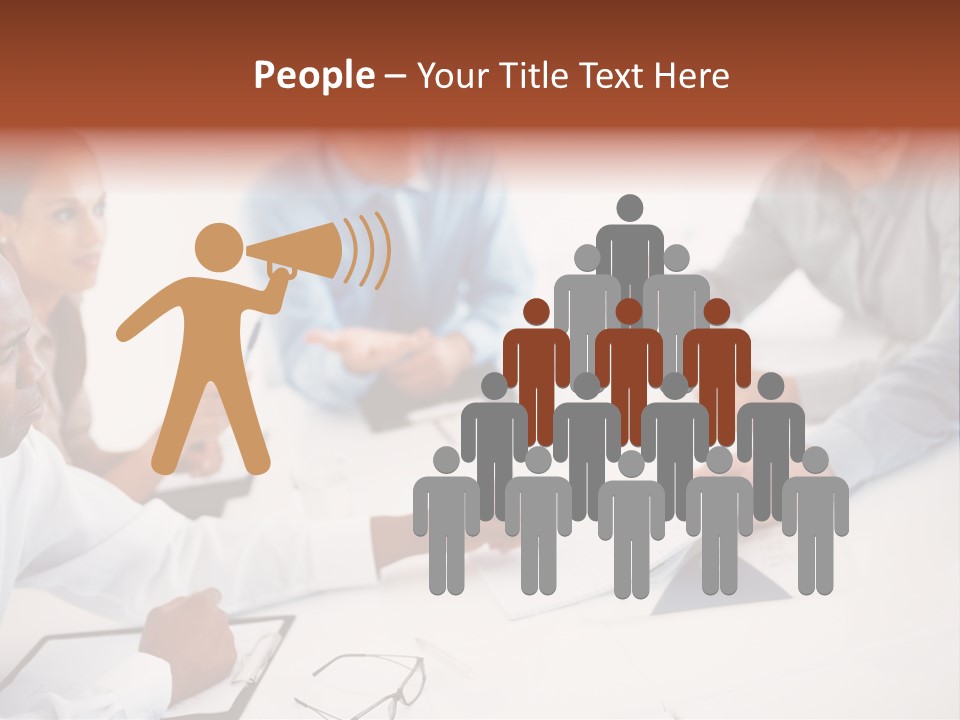 A Group Of People Sitting Around A Table PowerPoint Template
