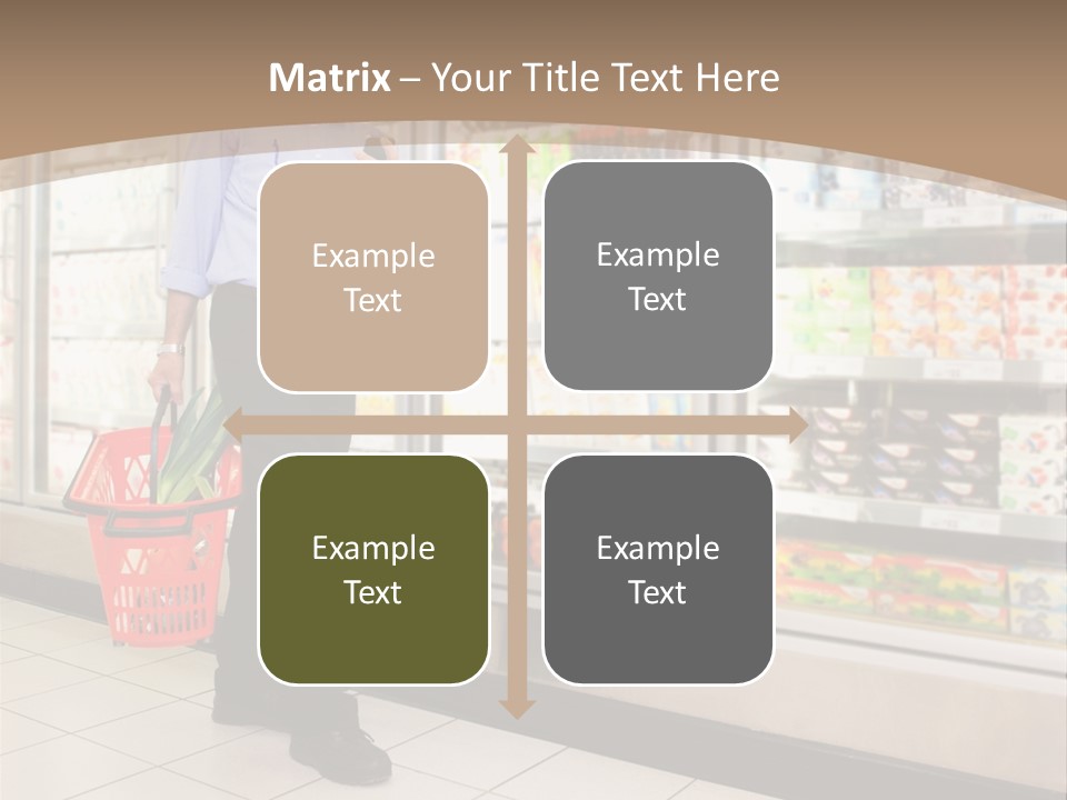 A Man Standing In Front Of A Refrigerator Holding A Shopping Bag PowerPoint Template