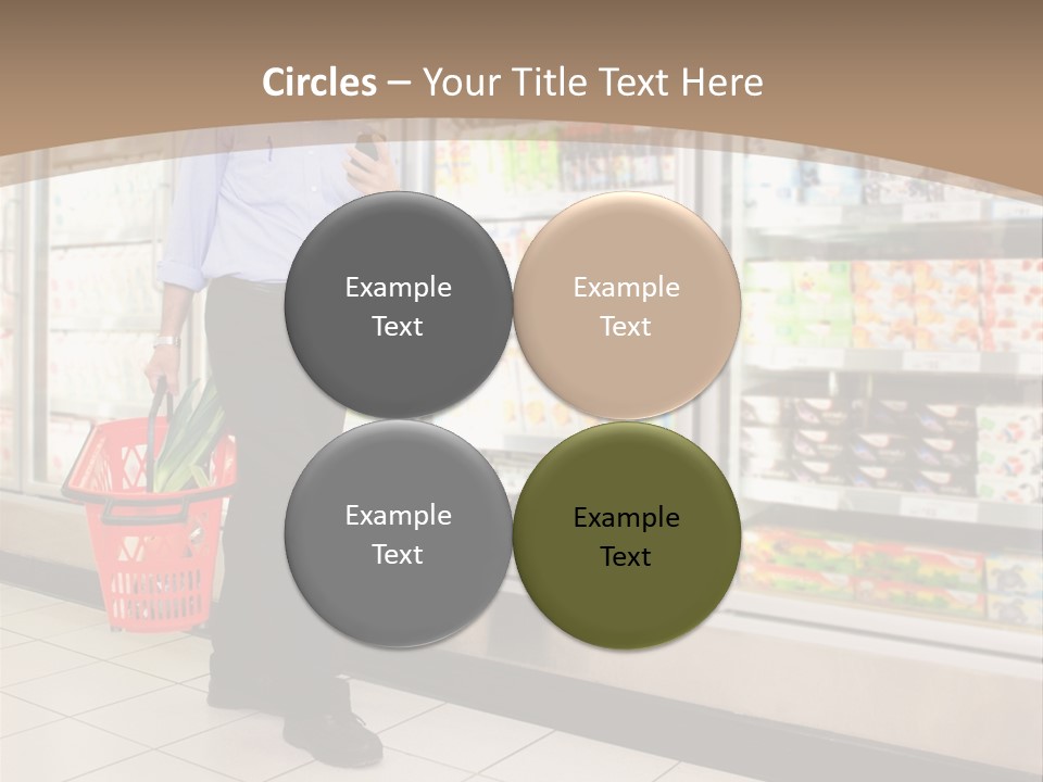 A Man Standing In Front Of A Refrigerator Holding A Shopping Bag PowerPoint Template