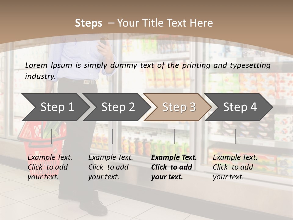 A Man Standing In Front Of A Refrigerator Holding A Shopping Bag PowerPoint Template