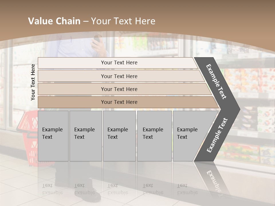 A Man Standing In Front Of A Refrigerator Holding A Shopping Bag PowerPoint Template