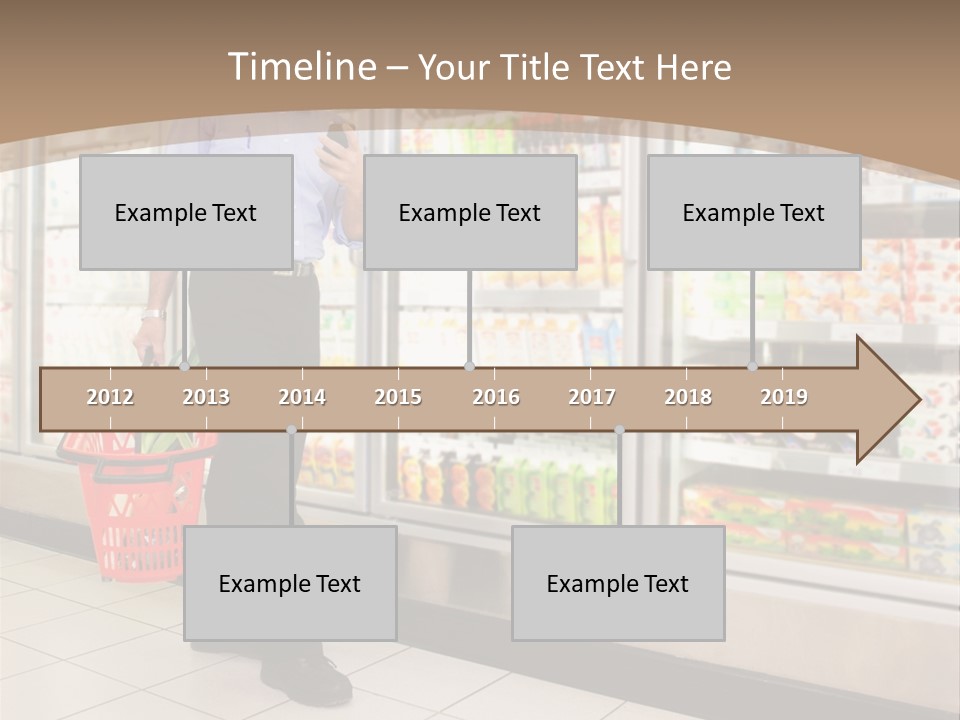 A Man Standing In Front Of A Refrigerator Holding A Shopping Bag PowerPoint Template