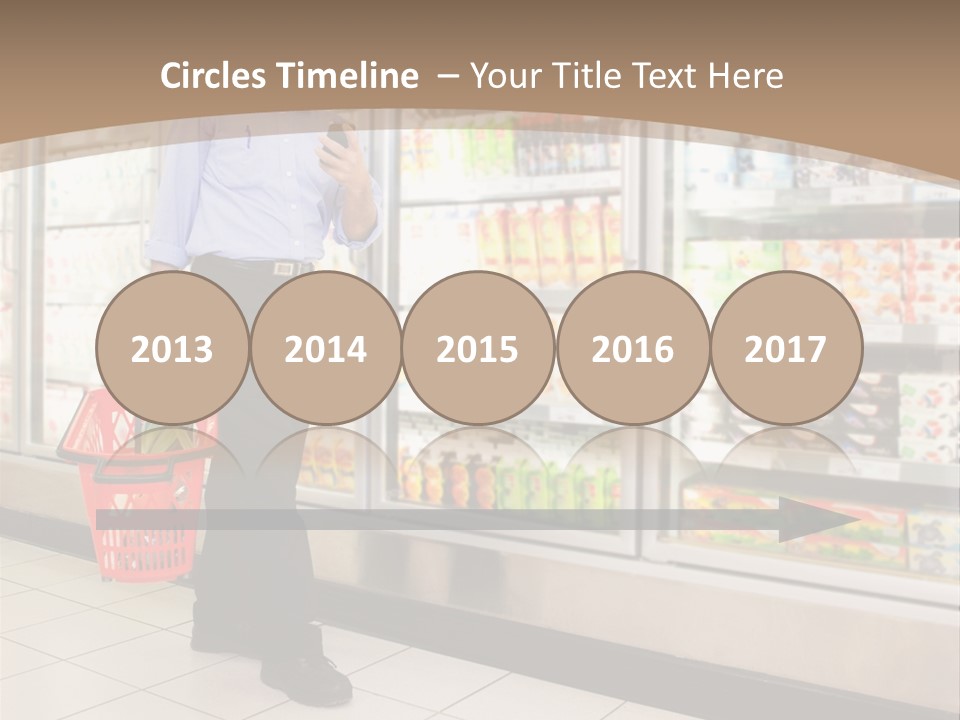 A Man Standing In Front Of A Refrigerator Holding A Shopping Bag PowerPoint Template