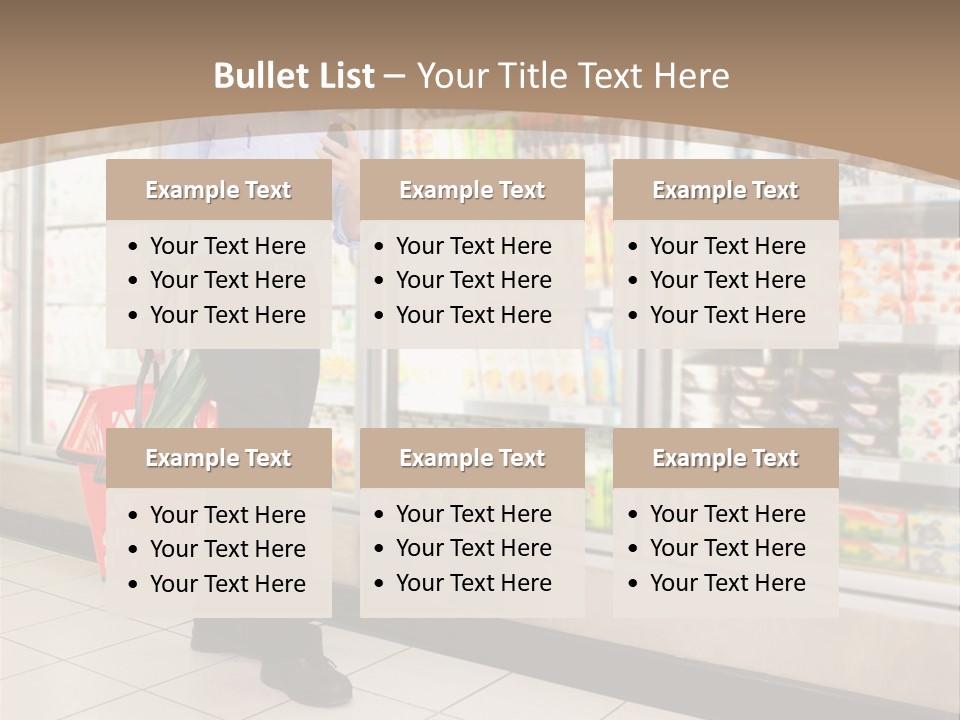 A Man Standing In Front Of A Refrigerator Holding A Shopping Bag PowerPoint Template