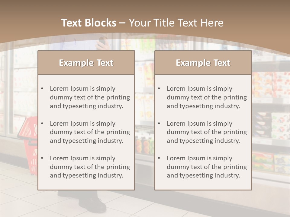 A Man Standing In Front Of A Refrigerator Holding A Shopping Bag PowerPoint Template