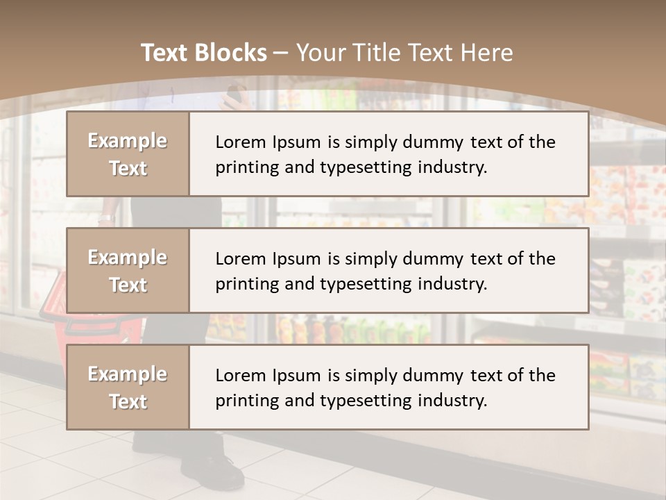 A Man Standing In Front Of A Refrigerator Holding A Shopping Bag PowerPoint Template