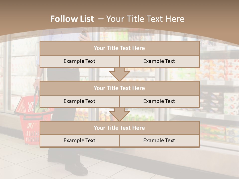 A Man Standing In Front Of A Refrigerator Holding A Shopping Bag PowerPoint Template