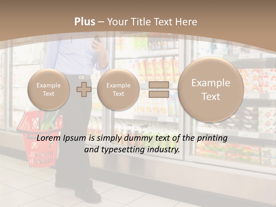 A Man Standing In Front Of A Refrigerator Holding A Shopping Bag PowerPoint Template