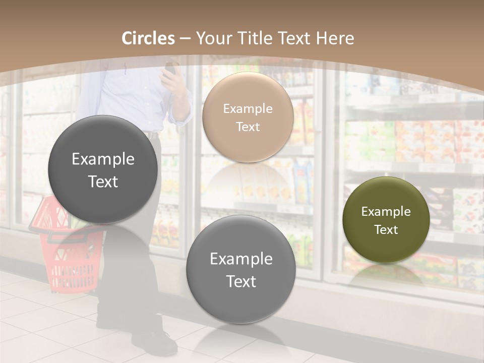 A Man Standing In Front Of A Refrigerator Holding A Shopping Bag PowerPoint Template