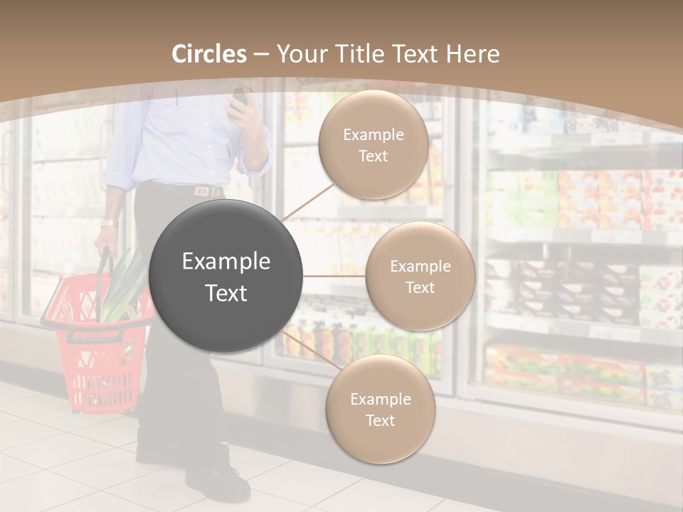 A Man Standing In Front Of A Refrigerator Holding A Shopping Bag PowerPoint Template