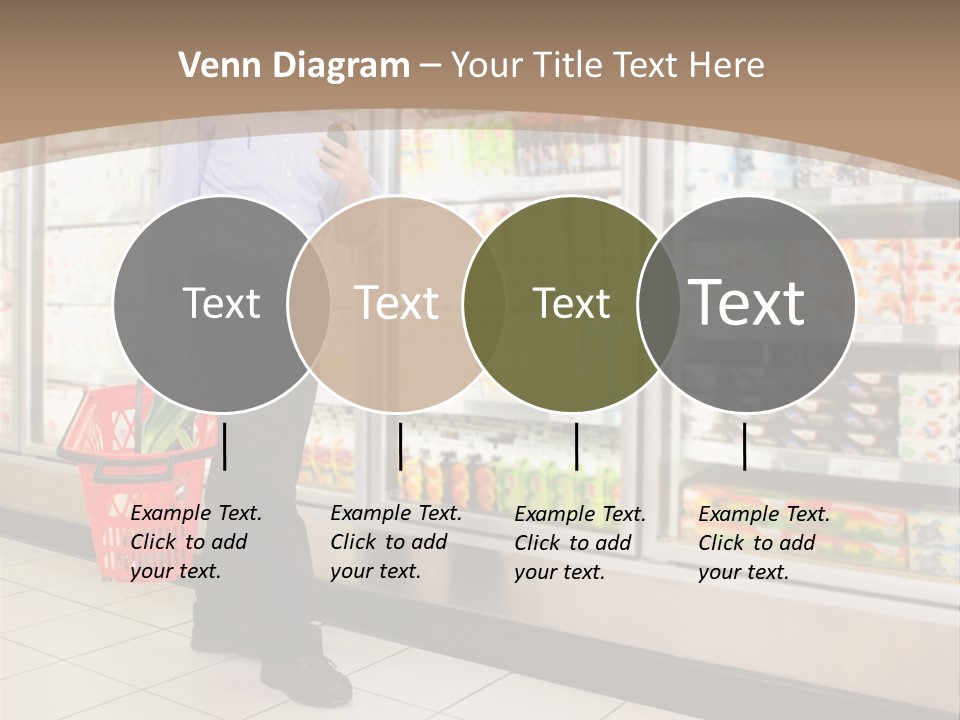 A Man Standing In Front Of A Refrigerator Holding A Shopping Bag PowerPoint Template