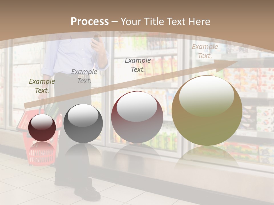 A Man Standing In Front Of A Refrigerator Holding A Shopping Bag PowerPoint Template