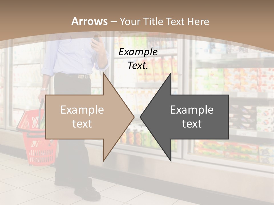 A Man Standing In Front Of A Refrigerator Holding A Shopping Bag PowerPoint Template