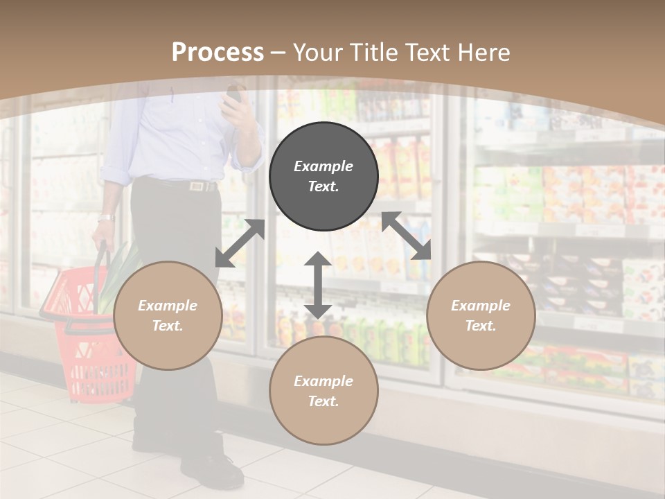 A Man Standing In Front Of A Refrigerator Holding A Shopping Bag PowerPoint Template