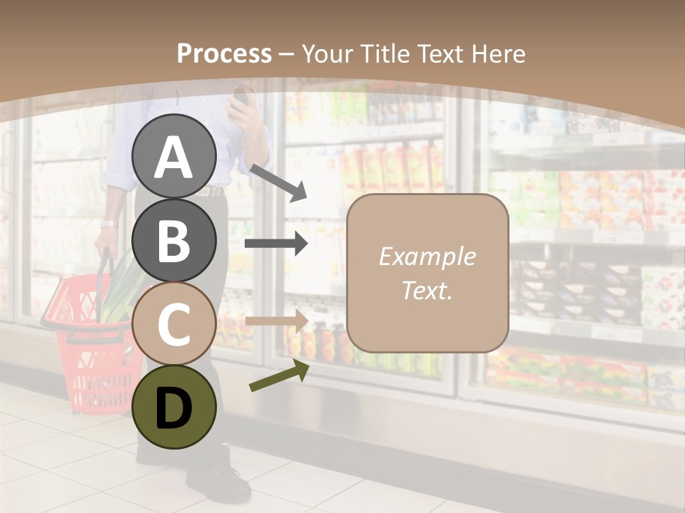 A Man Standing In Front Of A Refrigerator Holding A Shopping Bag PowerPoint Template