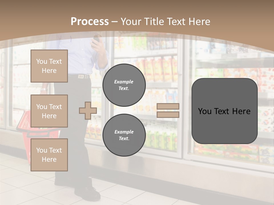 A Man Standing In Front Of A Refrigerator Holding A Shopping Bag PowerPoint Template