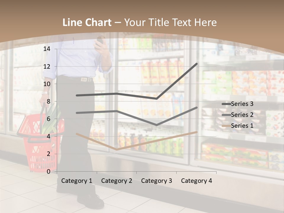 A Man Standing In Front Of A Refrigerator Holding A Shopping Bag PowerPoint Template