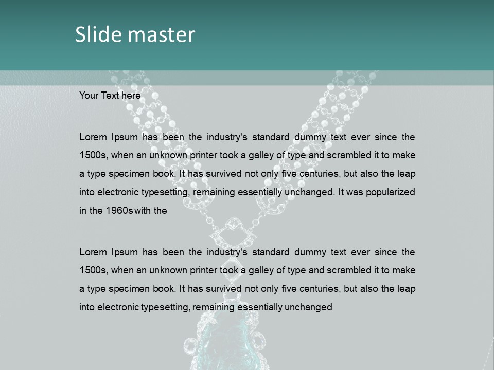 A Necklace On A Mannequin With A Green Stone PowerPoint Template