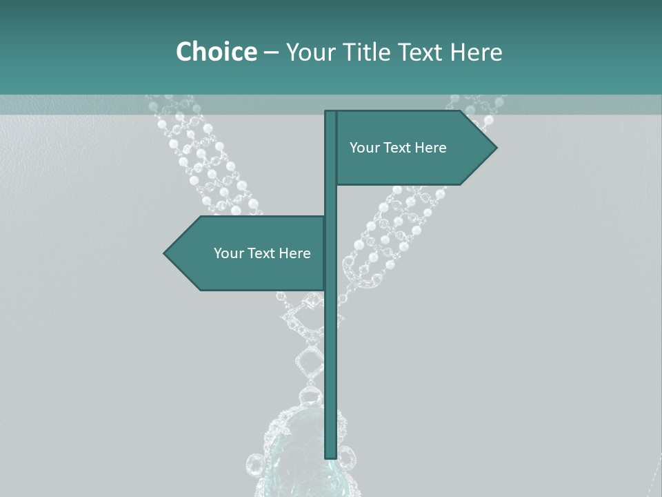 A Necklace On A Mannequin With A Green Stone PowerPoint Template