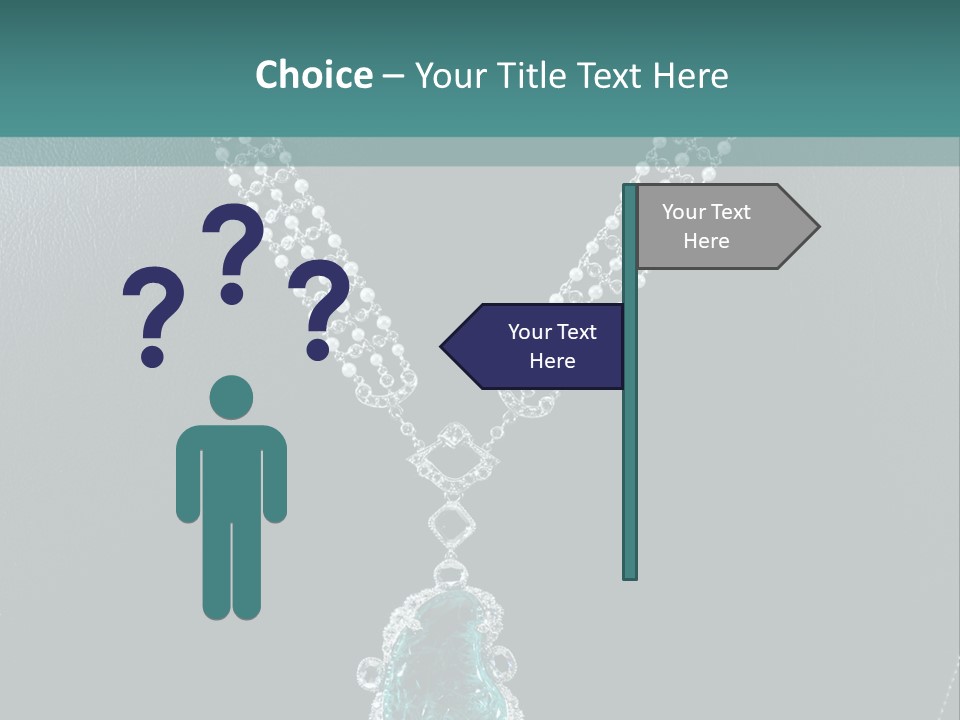 A Necklace On A Mannequin With A Green Stone PowerPoint Template