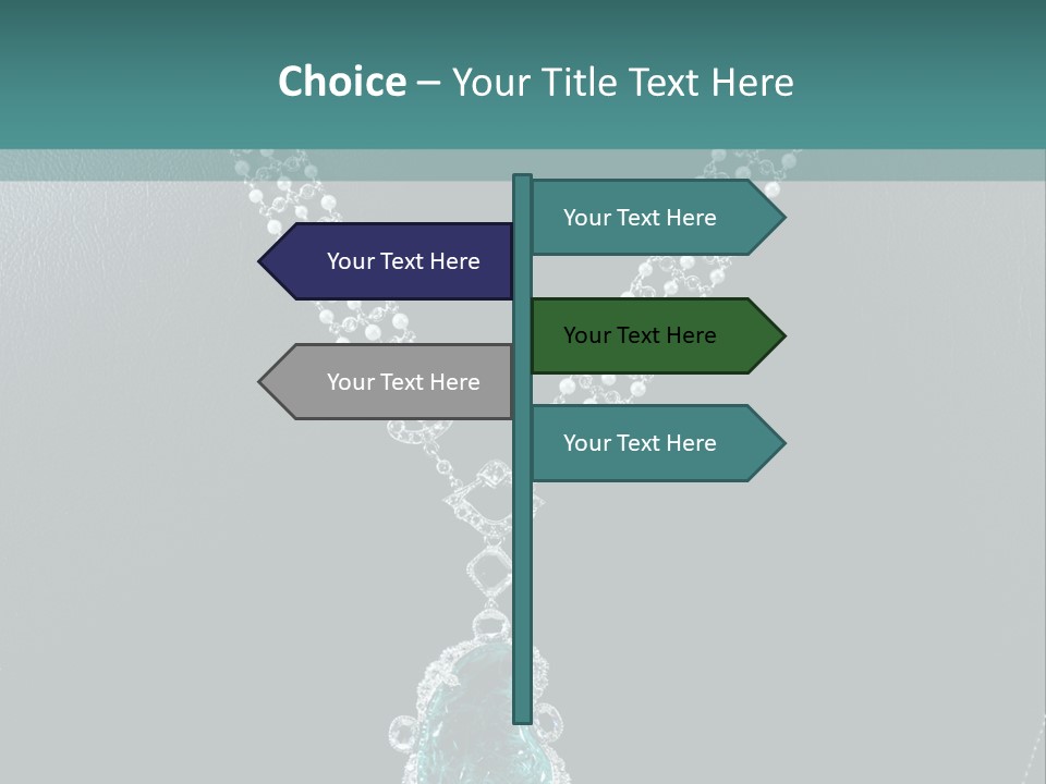 A Necklace On A Mannequin With A Green Stone PowerPoint Template