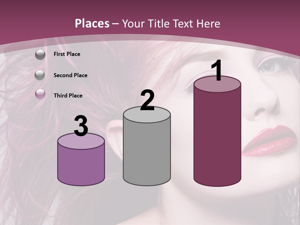 A Woman With Pink Hair And Red Lipstick PowerPoint Template