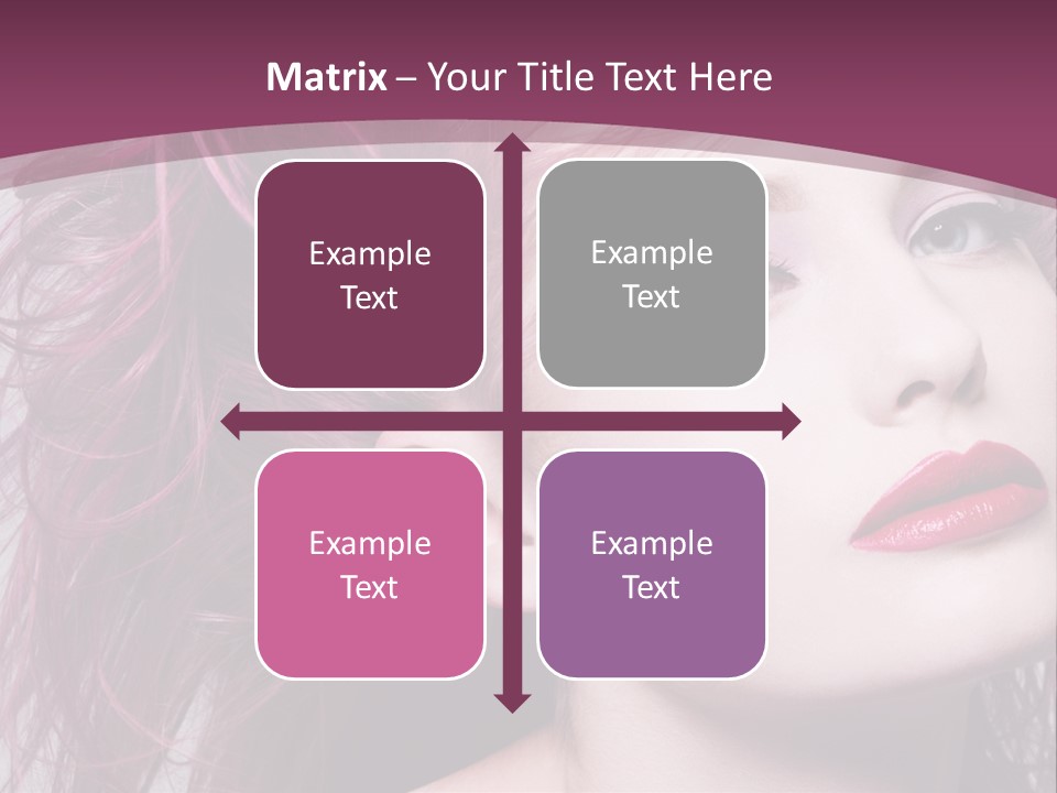 A Woman With Pink Hair And Red Lipstick PowerPoint Template