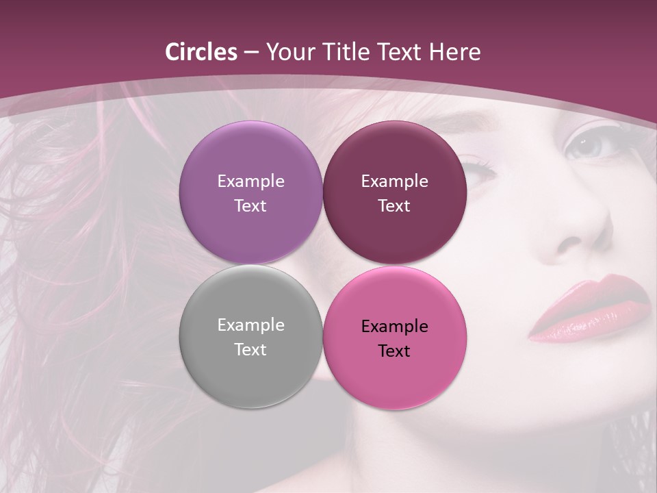 A Woman With Pink Hair And Red Lipstick PowerPoint Template