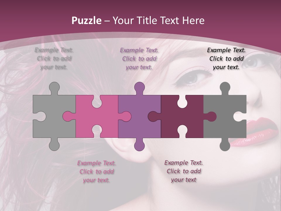 A Woman With Pink Hair And Red Lipstick PowerPoint Template