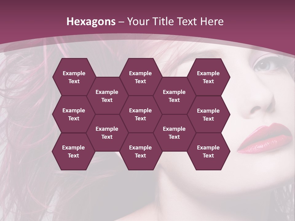 A Woman With Pink Hair And Red Lipstick PowerPoint Template