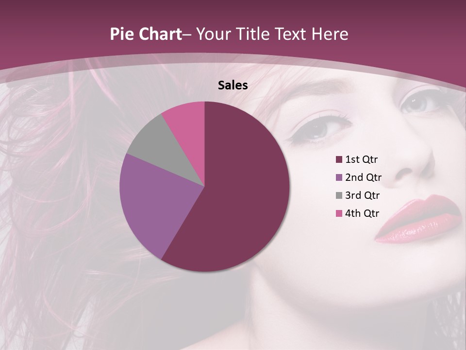 A Woman With Pink Hair And Red Lipstick PowerPoint Template
