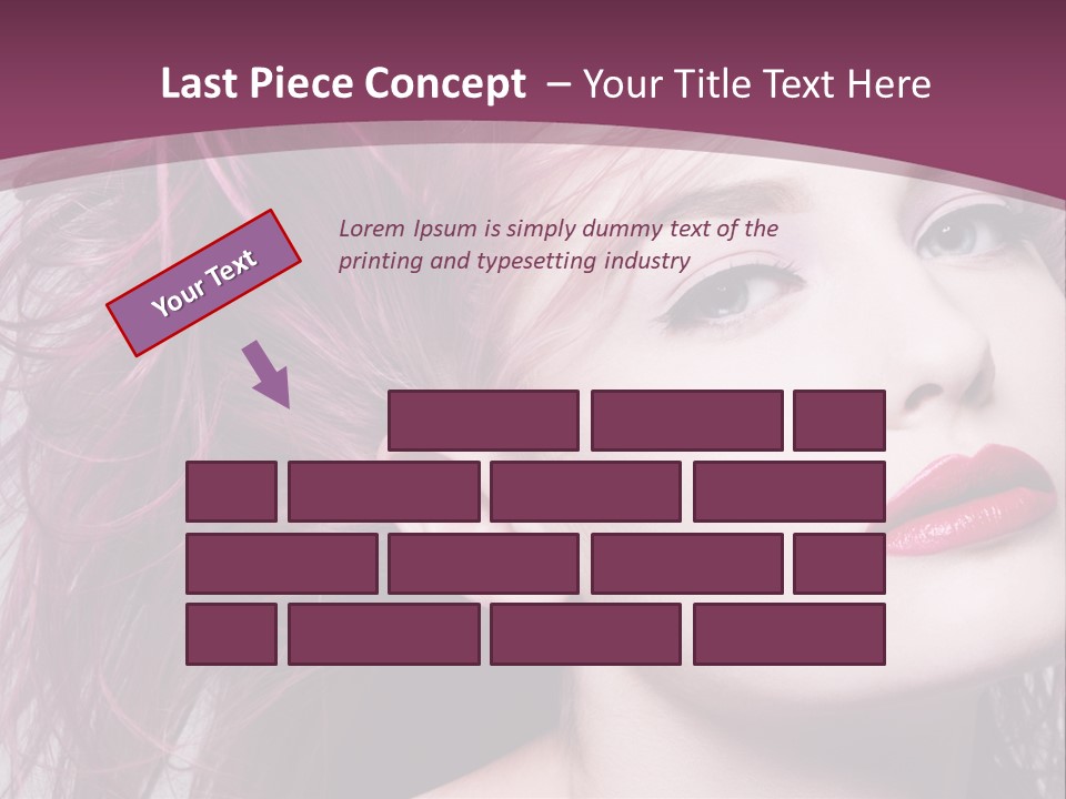 A Woman With Pink Hair And Red Lipstick PowerPoint Template