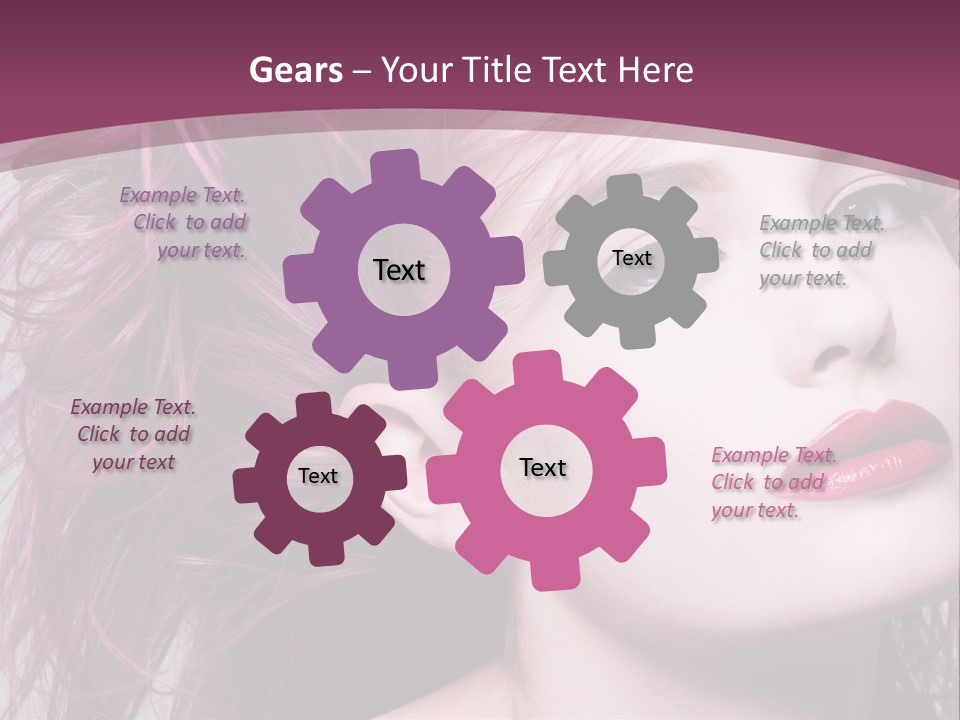 A Woman With Pink Hair And Red Lipstick PowerPoint Template