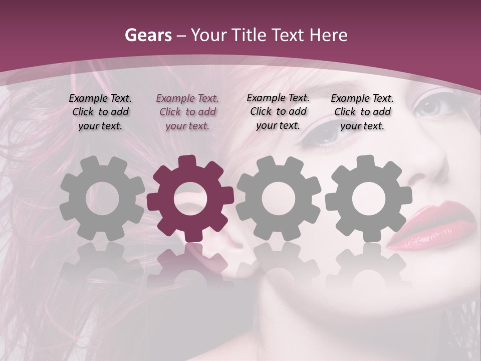 A Woman With Pink Hair And Red Lipstick PowerPoint Template