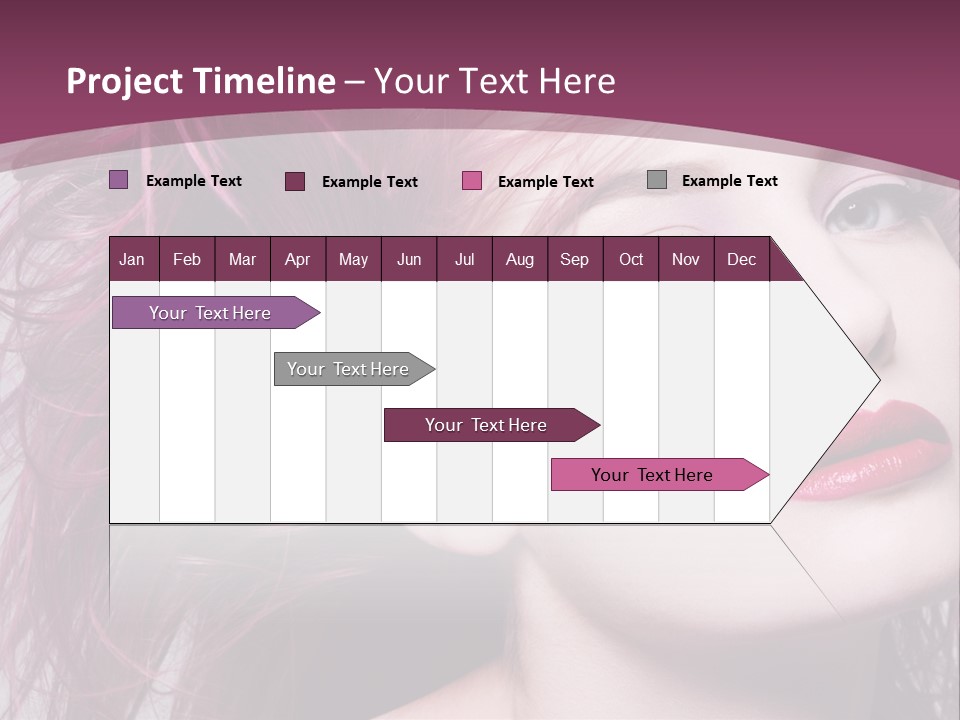 A Woman With Pink Hair And Red Lipstick PowerPoint Template