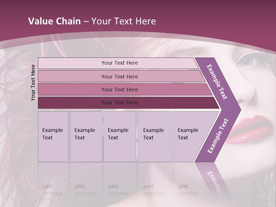 A Woman With Pink Hair And Red Lipstick PowerPoint Template