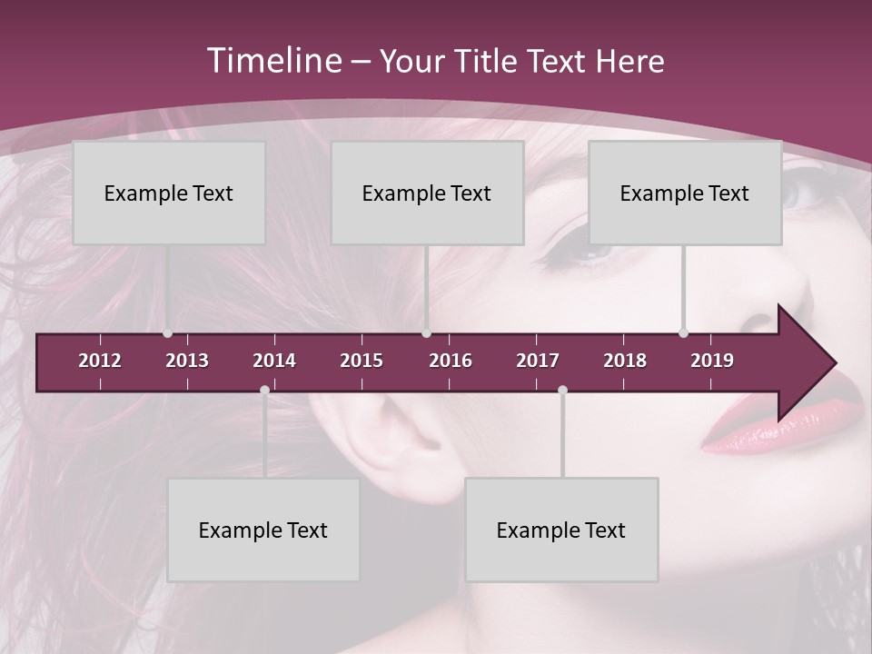 A Woman With Pink Hair And Red Lipstick PowerPoint Template