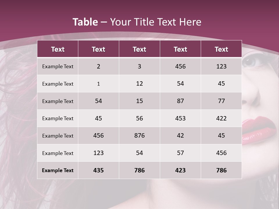 A Woman With Pink Hair And Red Lipstick PowerPoint Template