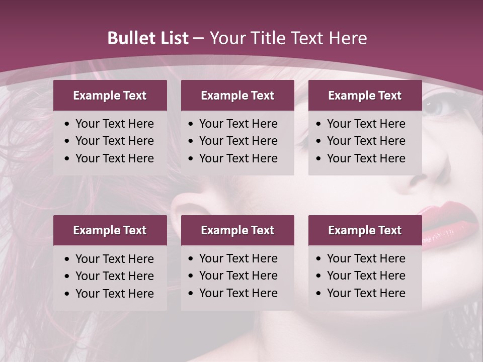 A Woman With Pink Hair And Red Lipstick PowerPoint Template