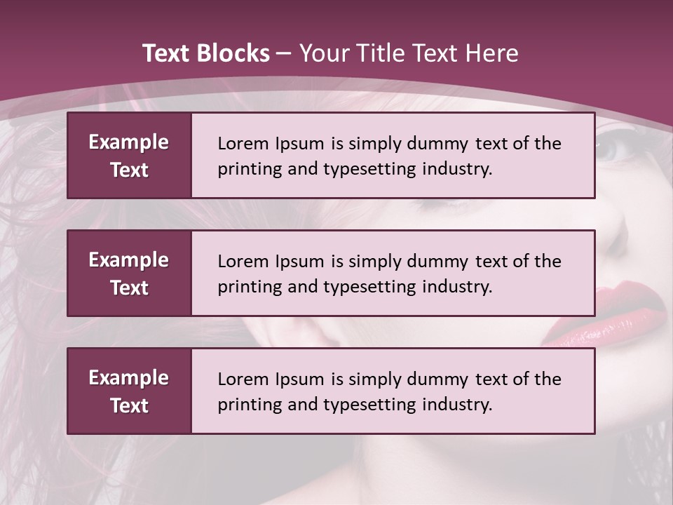 A Woman With Pink Hair And Red Lipstick PowerPoint Template