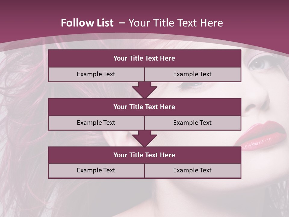 A Woman With Pink Hair And Red Lipstick PowerPoint Template